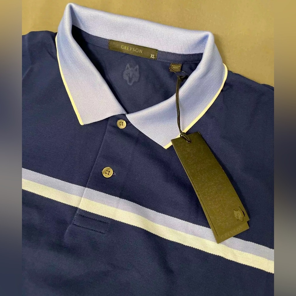 Greyson Golf Shirt Polo Shawnee XL Multicolor RMCW Colorblock Polyester - Picture 2 of 6